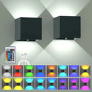 Ljojo LED Square Wall Lamp 6W Remote-Controlled USB Rechargeable Indoor Light