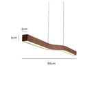Retro Camur Linear Pendant Light | Walnut Wood Grain Hanging Lamp by Ljojo