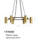 LED Copper Ring Spotlight Chandelier Elegant Lighting Fixture for Home Living Room by Ljojo