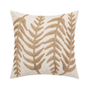 Ljojo Linen Embroidery Leaves Cushion Cover - Beige Green 45x45cm