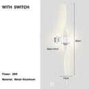 Ljojo LED Wall Lights: Bedroom TV Background Bedside Sconce, Black/White, AC85-265V