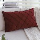 Burgundy Velvet Pillowcase for Living Room Sofa and Bedroom Decor by Ljojo