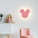 LED Pink Rabbit Sconce Wall Lamp Children's Bedroom Decorative Light by Ljojo