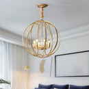 Ljojo Metal Chandelier Gold Vintage Pendant Light for Dining Room Kitchen Bedroom