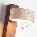 Bedroom Headboard Wall Lamp French Medieval Solid Wood Retro Lighting Cream Wabi-Sabi Ljojo