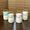Ljojo 200ml Cute Glass Shaker Bottle for Coffee Juice Tea - Portable Kawaii Glass Cup