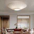 Ljojo Wabi Sabi UFO Styling Fabric Led Ceiling Chandelier | Modern Round Home Decor Lights