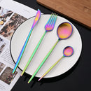 Ljojo 24-Piece Stainless Steel Cutlery Set - Matte Silver Western Flatware Tableware