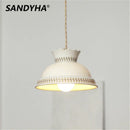 LED Retro Ceramic Pendant Chandelier Stylish Home Decor Ljojo Lighting