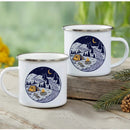 Enamel Mountain Mug with Handle by Ljojo. Best Camping Gift for Outdoor Lovers