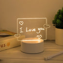 Acrylic Dry Wipe Board Lamp Transparent DIY Erasable Night Light with Message Board
