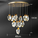 Ljojo Luxury Crystal Chandelier for Living Room - Elegant Dining Room Pendant Lamp - Indoor Lighting