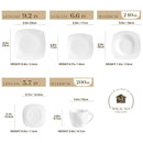 Ljojo 12 Person Porcelain Dinner Set Service with Plates, Cups, Saucers