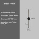 LED Black I-Shaped Wall Lamp Modern Long Light | Ljojo Home Decor Lighting
