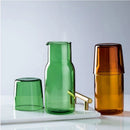 Ljojo 550ml Bedside Water Carafe and Glass Set in Blue, Amber, Teal, Grey Glass