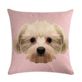 Cartoon Dog Cushion Cover by Ljojo - Linen Pet Pillow for Home Office Sofa Decor