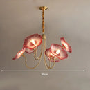 Ljojo Lotus Leaf Glass Ceiling Lamp Chandelier Nordic Hanging Light E14 Bulb Optional