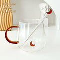 Ljojo 450ml Heat Resistant Glass Coffee Mug with Stirring Stick