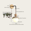 Ljojo LED Wall Sconce Lamp, Nordic Modern Design, Adjustable Yellow Travertine Light for Living Room