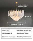 French Marble Pendant Light Modern Copper Chandelier LED Water Droplet for Home Decor by Ljojo