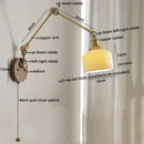 Ljojo LED Wall Light Fixture Modern Style Walnut Copper Bedroom Living Room Bedside Lamp