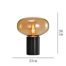 Ljojo Marble Desk Lamp with Glass Ball Lampshade - Postmodern Minimalist Designer Style