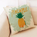 Fruit Girl Print Linen Pillowcase by Ljojo: Office Car Living Room Sofa Decor