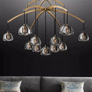 Ljojo Copper Crystal LED Pendant Light - Vintage American Ceiling Lamp for Living Room