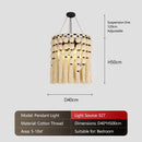 Ljojo French Tassel Woven Chandelier - Creative Art Pendant Light for Living Room Decoration