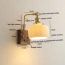 Ljojo LED Wall Sconce Pull Chain Switch Copper Ceramic Nordic Stair Light Fixtures