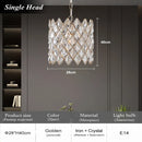 Luxury Gold K9 Crystal Chandelier for Bedroom Dining Room | Elegant Round Pendant Light by Ljojo