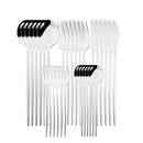 Ljojo 30-Piece Stainless Steel Cutlery Set: Knife, Fork, Spoon, Silverware Flatware Kit
