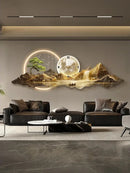 Ljojo LED Wall Lamp Modern Luxury Living Room Clock Hanging Painting Decoration