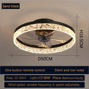 Crystal Led Ceiling Fan Modern Low Noise Remote Control Light Fixture for Home Decoration by Ljojo