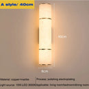 Ljojo Luxurious Marble Modern Full-copper Golden Wall Lamp for Living Room & Bedroom