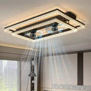 Ljojo Modern Black Acrylic Folding Ceiling Fan Light with Led Light - Quiet & Elegant