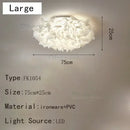 Ljojo Creamy Style Feather Ceiling Lamp LED Light for Bedroom Living Room - Full Spectrum Glow