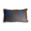 Ljojo Medieval Critter Embroidery Cushion Cover in Coffee Brown - 30x50cm