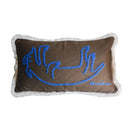 Ljojo Medieval Critter Embroidery Cushion Cover in Coffee Brown - 30x50cm