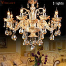 K9 Crystal Candle Chandelier Light: Elegant Decor for Living Room by Ljojo