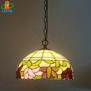 12-inch American-style Embankment Flower Chandelier: Tiffany Glass Lighting by Ljojo for Milk Tea Shop & Coffee Restaurant