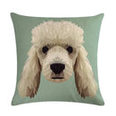 Cartoon Dog Cushion Cover by Ljojo - Linen Pet Pillow for Home Office Sofa Decor