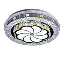 LED Circle Light Fixture Silver Crystal Pendant 500mm Diameter for Bedroom Living Room by Ljojo