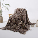 Ljojo Leopard Print Rabbit Plush Sofa Blanket: Stylish, Warm & Comfortable Home Decor