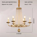 American Country Retro Crystal Chandelier Black Dining Room Bedroom Pendant Light by Ljojo