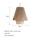 Ljojo Vintage Japanese Pendant Lamp Hemp Rope Chandelier Stylish Lighting Kitchen Living Roomudosundo