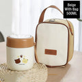 Ljojo Double-Layer Stainless Steel Thermal Lunch Box with Spoon and Bag