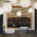 Ljojo Glass Fiber Round Cotton Ball LED Pendant Light Chandelier for Living Room Home Decoration