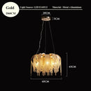 Ljojo Luxury Tassel Chandelier Lighting: Postmodern Aluminum Chain Hanging Lights for Living Room Bedroom Hotel