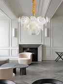 French Milk-white Glass Ceiling Chandelier Gold Lighting by Ljojo – Elegant Bedroom Decor Hanglamp